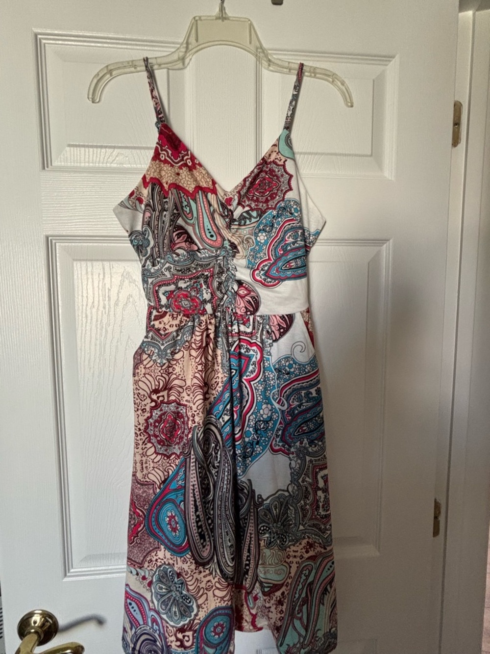 Summer Paisley Spaghetti-Strap Dress in Multi